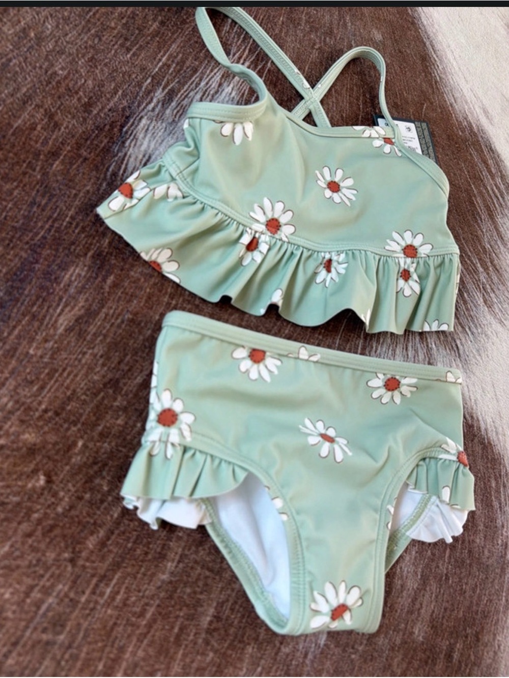 Daisy Ruffle Two-Piece Swimsuit size 2t - Picture 3 of 6